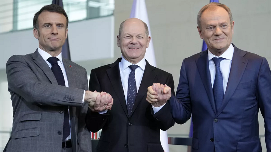 Los líderes de Alemania, Francia y Polonia