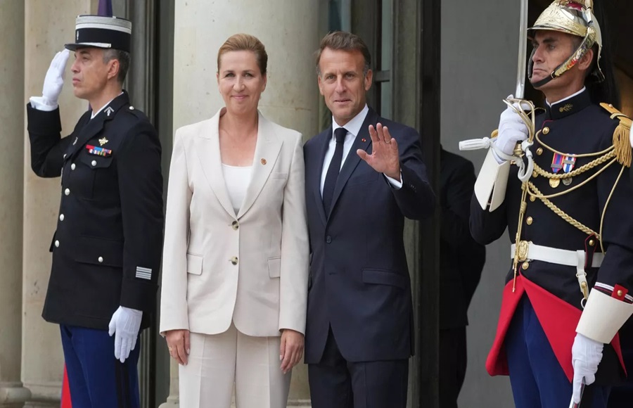 Emmanuel Macron y Mette Frederiksen