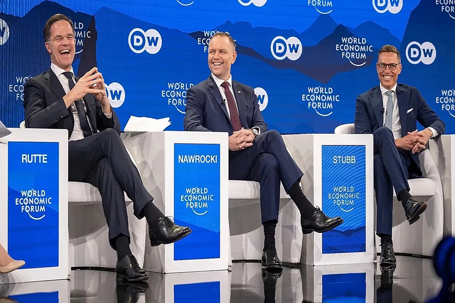 Mark Rutte, con los aliados europeos en Davos